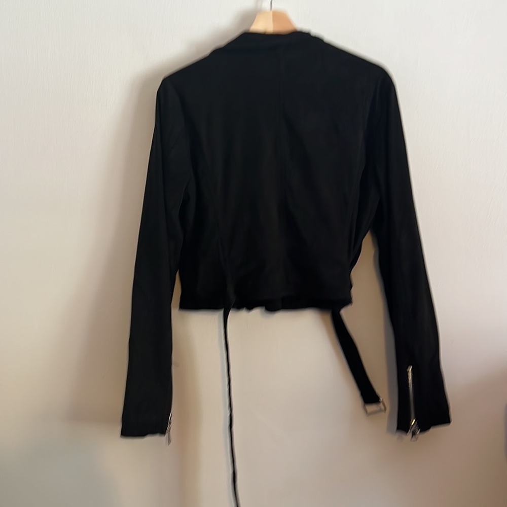 Hot Topic Black Faux Suede Moto Jacket - Picture 4 of 4